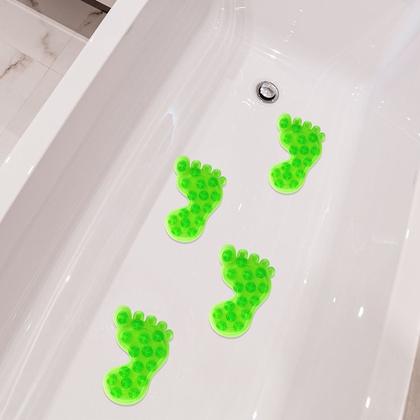 Podkładki antypoślizgowe z przyssawkami stopy zielone zestaw 4 szt.