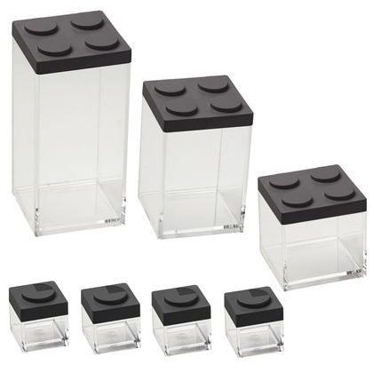 Zestaw pojemników Brickstore 7 szt czarny