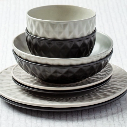 Talerz ceramiczny szary obiadowy płytki na obiad SOHO CLASSIC 27 cm