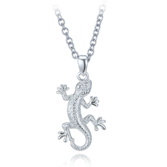 MINET Srebrny naszyjnik jaszczurka