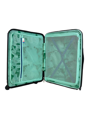 LYS Paris Bogota Średnia twarda niebieska walizka na kółkach 66 cm