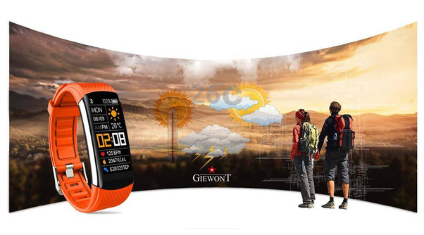 Smartband Giewont Czarny GW200-9 + Pasek Pomarańczowy