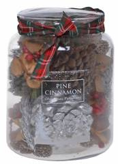 Potpouri czerwone w słoiku sosna-cynamon