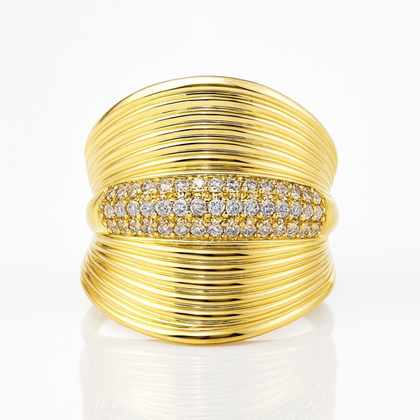 Pierścionek pozłacany stal chirurgiczna platerowana złotem PST966, Rozmiar pierścionków: US6 EU11