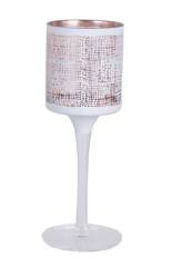 Kielich szklany diamentowy biały niski