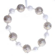 Zawieszka  z kulek szampańsko-biała duża