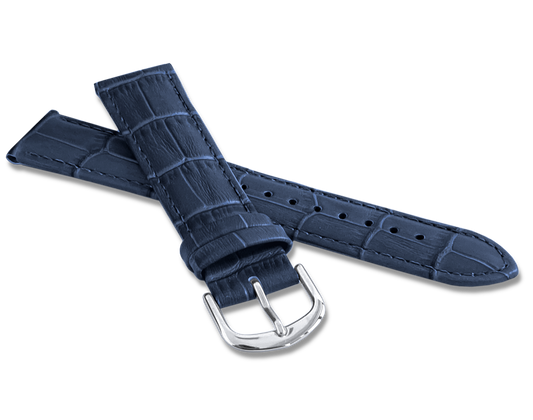 Granatowy szyty pasek CROCO - 14