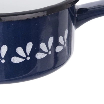 Garnek rondel rondelek emaliowany 12 cm 0,6 l niebieski