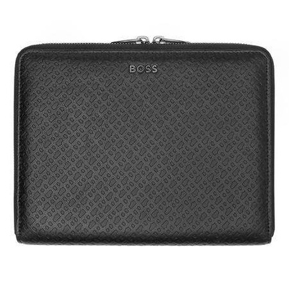Teczka konferencyjna Hugo Boss A5 Monogram Zipped Black