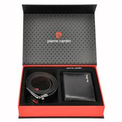 PIERRE CARDIN Zestaw prezentowy Męski Portfel + Pasek ZG-71 130 Czarny