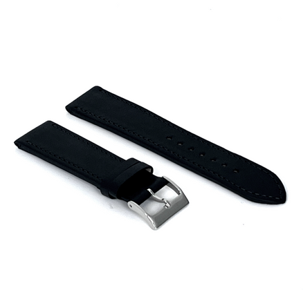 LAVVU Czarny szyty pasek SLIM z luksusowej skóry Top Grain - 22