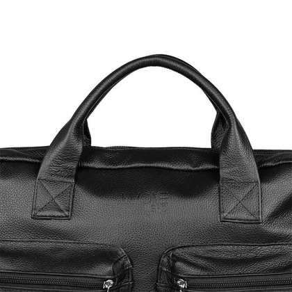 Skórzana torba męska czarna na ramię laptopa 15,6" - Pavone Nero Bergamo 2430 BL