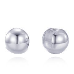 MINET Eleganckie srebrne kolczyki puste kulki