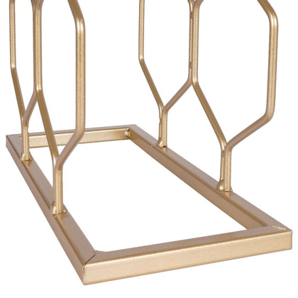 Stojak na wino metalowy złoty na 8 butelek 23x11x48 cm