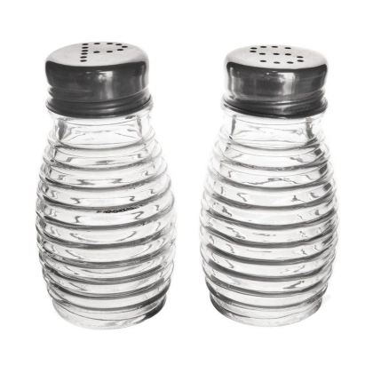 Solniczka pieprzniczka szklana przyprawnik zestaw do soli i pieprzu 2 sztuki