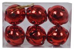 Kpl. 6 zawieszek dzwonków czerwonych