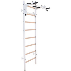 Drabinka gimnastyczna drewniano metalowa z drewnianym drążkiem i akcesoriami BenchK 231W