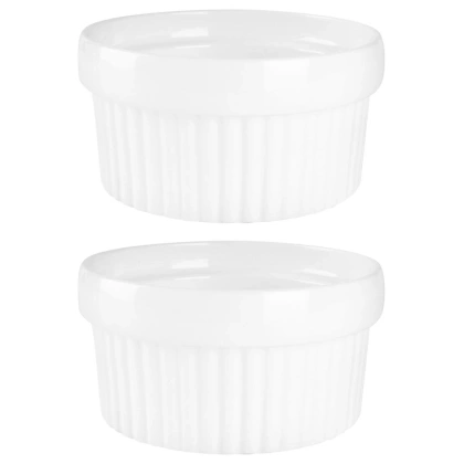 Kokilka miseczka do zapiekania żaroodporna ceramiczna biała zestaw 2 szt.