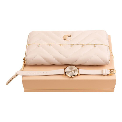 Zestaw upominkowy Cacharel portfel, zegarek i naszyjnik - CEL220G + CJC220E + CMN220G