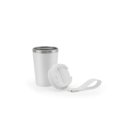 SPITZ. Kubek podróżny ze stali nierdzewnej (90% z recyklingu) z podwójnymi ściankami i matowym wykończeniem 460 ml