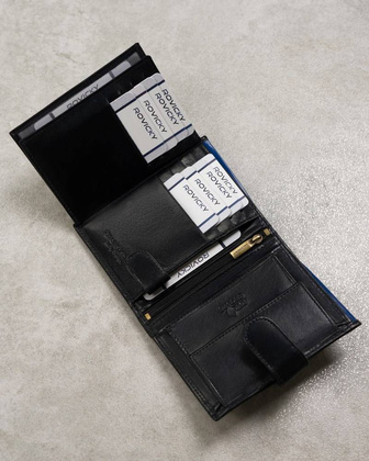 Skórzany portfel męski na karty z systemem rfid