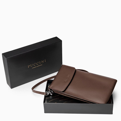 Torebka na telefon skórzana PUCCINI VULCANO VC92525 2 Brązowa