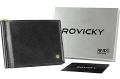 Skórzana banknotówka, portfel Rovicky Czarny