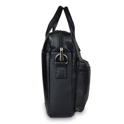 Skórzana torba męska czarna na ramię laptopa 15,6" - Pavone Nero Bergamo 2430 BL