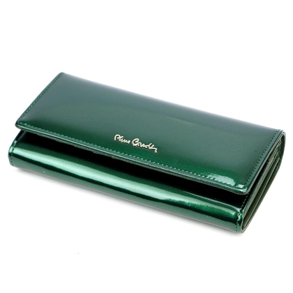 Portfel damski skórzany PIERRE CARDIN 07 SHINY 100 Turkus