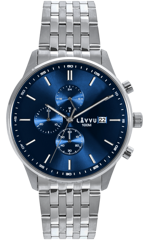 LAVVU Zegarek męski​ YSTAD Chronograph Blue z wodoszczelnością 100M