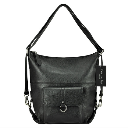 Skórzana torebka shopperka, worek, mieści a4 