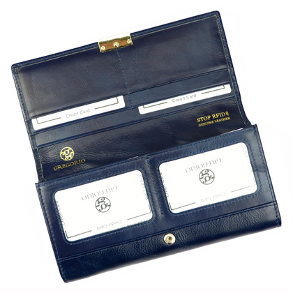 Portfel damski skórzany GS-122 Niebieski