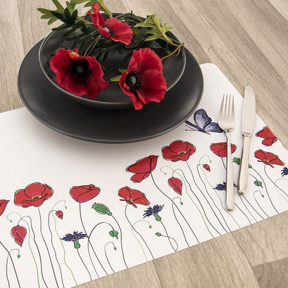 Podkładka pod talerz sztućce prostokątna / mata kuchenna maki 43x28 cm