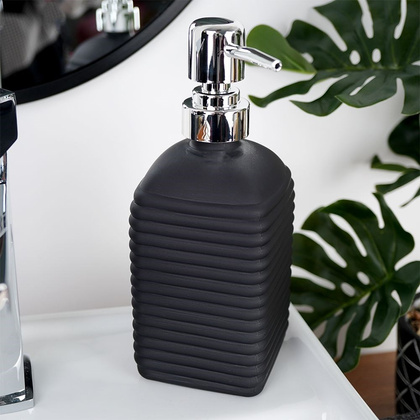 Dozownik na mydło szklany pojemnik na płyn do naczyń czarny 450 ml