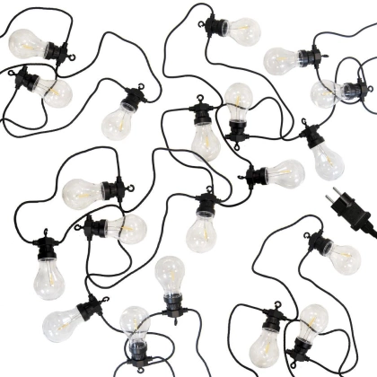 Lampki ogrodowe girlanda 20 żarówek LED zewnętrzna wewnętrzna 12,5 m