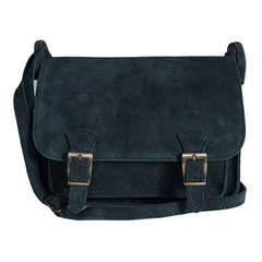 Zamszowa listonoszka ,chlebak  Vera Pelle ,pojemna przewieszka A5 Zielona  VPZ435V