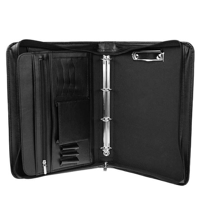 Biwuar na dokumenty teczka aktówka czarna eko skóra A4 - Pavone Nero Ticino 2096 BL