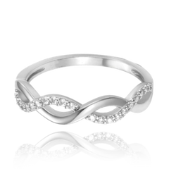 MINET Pierścien srebrny z białą cyrkonią wielkość 27