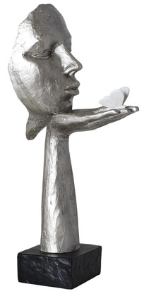 Maska na podstawie z motylkiem srebrna