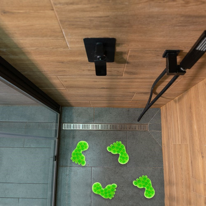 Podkładki antypoślizgowe z przyssawkami stopy zielone zestaw 4 szt.