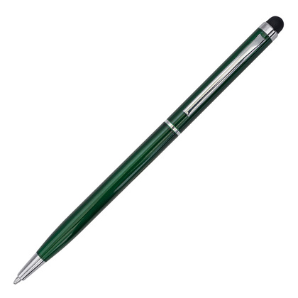 Długopis aluminiowy Touch Tip, ciemnozielony
