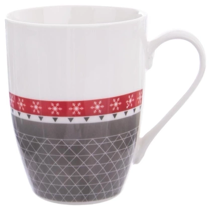 Kubek porcelanowy z uchwytem zimowy zestaw 2 szt. 340 ml