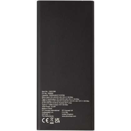 Hybrid aluminiowy powerbank o pojemności 10 000 mAh i mocy 22,5 W z technologią PD
