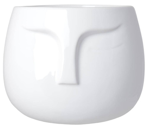 Doniczka ceramiczna twarz biała