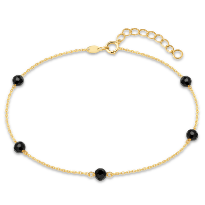MINET Elegancka złota bransoletka kulka z onyksem Au 585/1000 0,85g