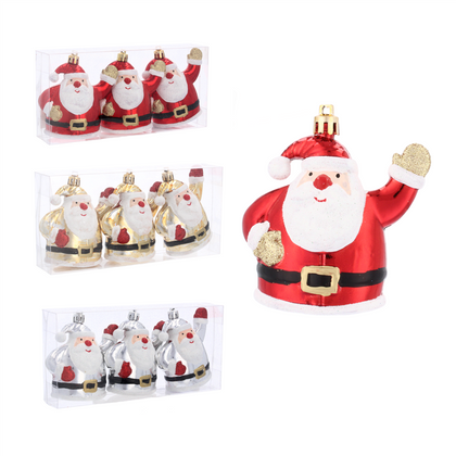 Ozdoby choinkowe MIKOŁAJ kpl 3szt  SREBRNY