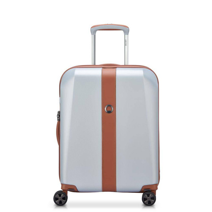 Delsey Promenade Hard mała srebrna walizka kabinowa na kółkach 55 cm