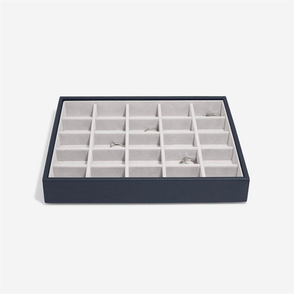 Szkatułka na biżuterię Stackers Pebble 25 komorowa classic granatowa