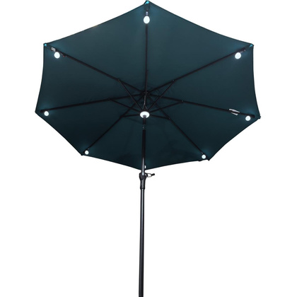PARASOL OGRODOWY Z OŚWIETLENIEM ŻARÓWKI LED 270CM TURKUSOWY