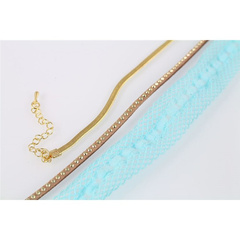 NASZYJNIK CHOKER KORONKA - NIEBIESKI N520N